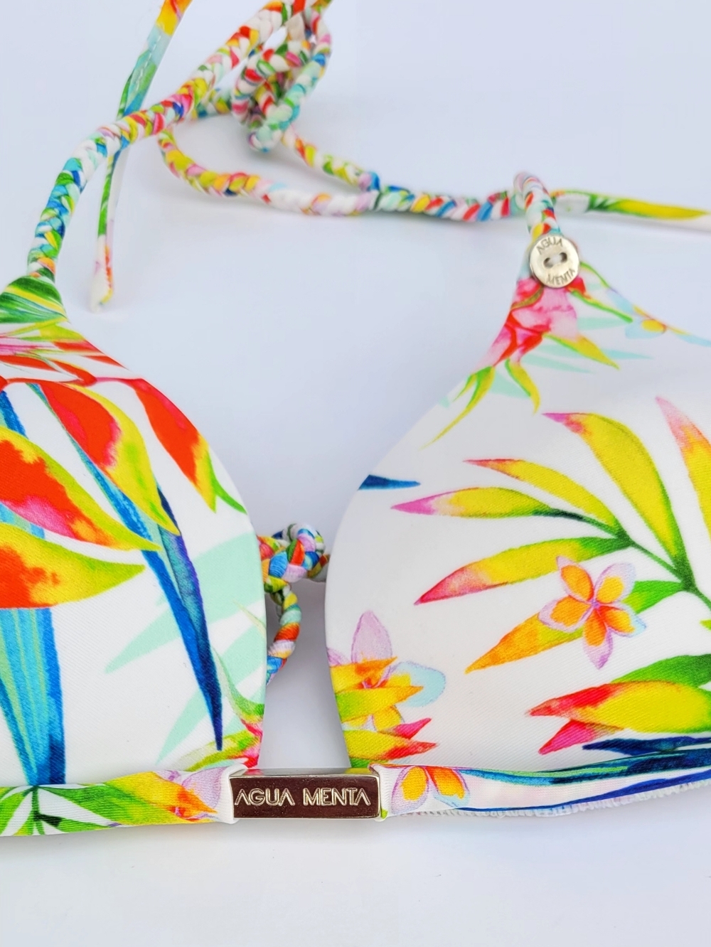 Agua Menta Tropical Floral Bikini Set Size Small Runs Small - Picture 3 of 15